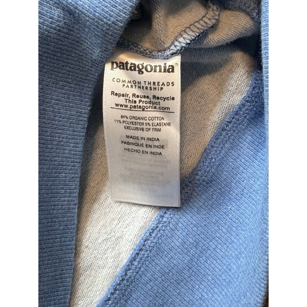 Patagonia Live Simply Market Bike Pullover Hoodie Blue Dog Bicycle Graphic Sz S - Picture 5 of 5